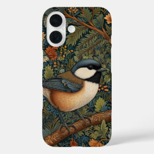 Elegante retro bosvogel iPhone 16 hoesje