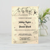 Elegante Retro Bruidsmeisjes Classic Wedding Kaart (Staand voorkant)