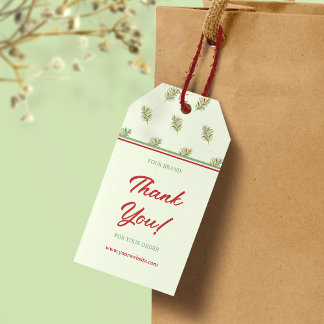 Elegante Retro Business Dank u Hang Label Label Cadeaulabel