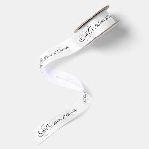 Elegante Retro-EN- Aangepaste Namen en Monogrammen Lint