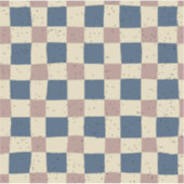Elegante retro gingham Blauw Roze Scrapbooking Sticker (Voorkant)