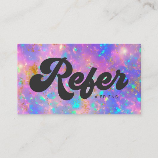 Elegante Retro Gold Fire Opal Stone Verwijzing Visitekaartje (Voorkant)