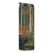 Elegante retro herten boho bos groen thermosbeker (Geroteerd rechts)