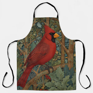 Elegante Retro Kardinaal Art Nouveau rode vogel Schort