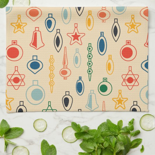 Elegante retro kerst theedoek (Gevouwen)