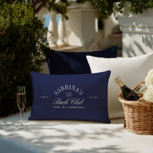 Elegante Retro Marineblauwe Bachelorette-weekend Kussen