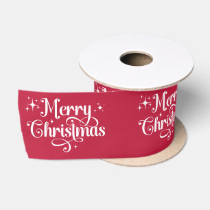 Elegante Retro Red Merry Christmas Wrapping Lint