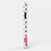 Elegante retro roze waterverf orchideeën polka dot Case-Mate iPhone case (Achterkant/rechts)