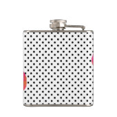 Elegante retro roze waterverf orchideeën polka dot heupfles (Achterkant)