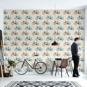 Elegante retro stijlvolle coole trendy  fiets behang