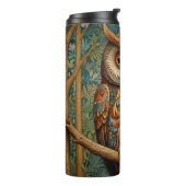 Elegante retro uil boho bohemian bos groen thermosbeker (Gedraaid links)