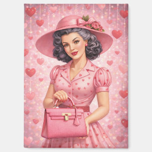 Elegante Retro Valentijn Magnet Magneet