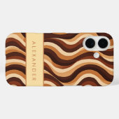 Elegante retro wavy verticale strepen Case-Mate iPhone case (Achterkant (horizontaal))