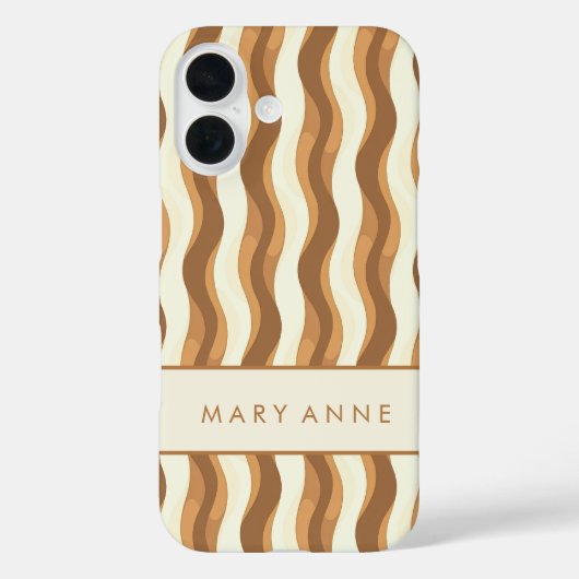 Elegante retro wavy verticale strepen Case-Mate iPhone case (Achterkant)