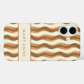 Elegante retro wavy verticale strepen Case-Mate iPhone case (Achterkant (horizontaal))