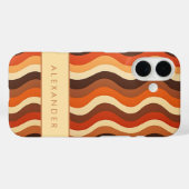 Elegante retro wavy verticale strepen Case-Mate iPhone case (Achterkant (horizontaal))