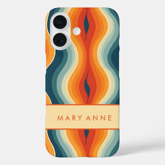 Elegante retro wavy verticale strepen Case-Mate iPhone case (Achterkant)