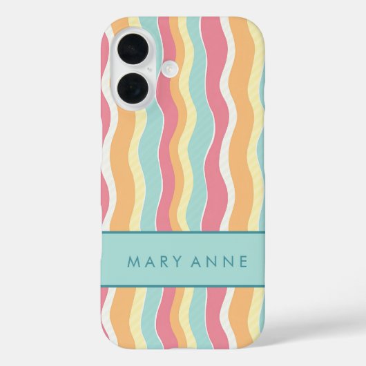 Elegante retro wavy verticale strepen Case-Mate iPhone case (Achterkant)