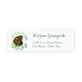 Elegante Rhodesian Ridgeback Hond met een krans Etiket (Voorkant)
