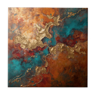 Elegante rijke koperen patina metalen goud tegeltje