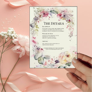 Elegante Ring van Bloemen Water Kleur Details Kaar Kaart