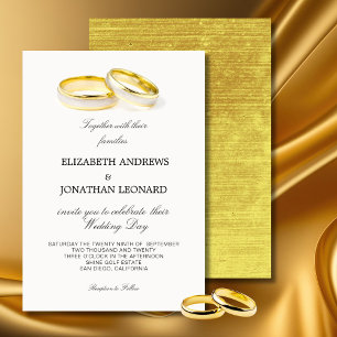 Elegante ringen Eenvoudige formele bruiloft uitnod Kaart