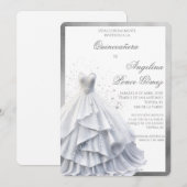 Elégante robe blanche invitation quinceañera (Devant / Derrière)