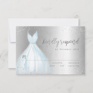 Elégante robe bleu argent quinceañera RSVP