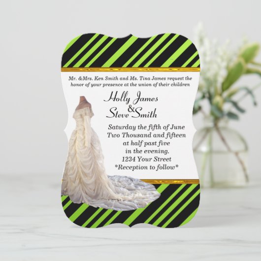 Élégante robe de mariage Invitations de mariage (Debout devant)