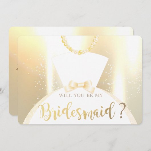 Élégante robe de mariée brillante or carte de demo (Devant / Derrière)