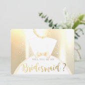 Élégante robe de mariée brillante or carte de demo (Debout devant)