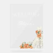 Elégante robe mariage fleurie bienvenue douche nup (Recto)