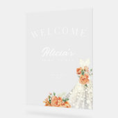 Elégante robe mariage fleurie bienvenue douche nup (Angle)