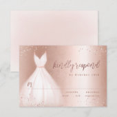 Élégante robe rose gold rose pour la réponse quinc (Devant / Derrière)