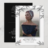 Elegante Robin Bird begrafenis Dank u rouw Bedankkaart (Voorkant / Achterkant)