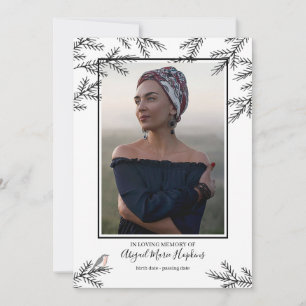 Elegante Robin Bird begrafenis Dank u rouw Bedankkaart