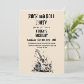 Elegante Rock and Roll party uitnodiging (Staand voorkant)