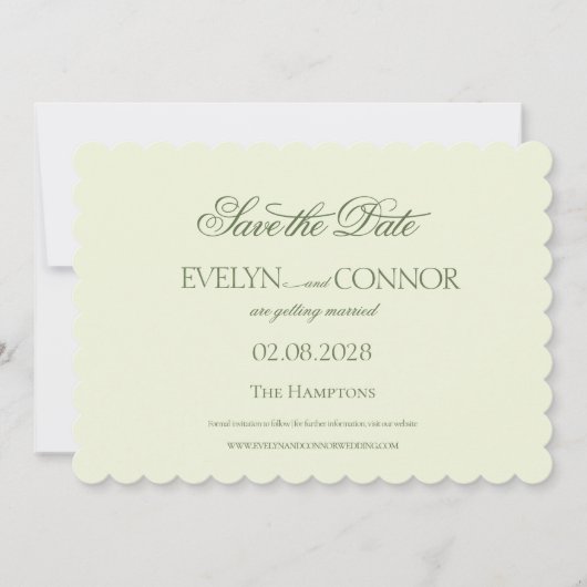 Elegante rococo bruiloft save the date (Voorkant)