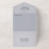 Elegante Rococo Era Zilveren bruiloft Uitnodigen All In One Uitnodiging (Buitenkant)