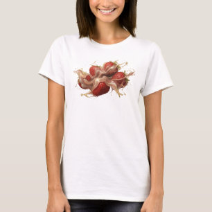 Elegante Rode Abstracte Aardbeien Maatwerk T-shirt