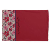 Elegante rode anemoon bloemen kussensloop (Achterkant)