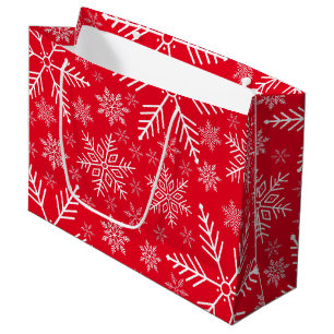 Elegante rode aqua witte winter sneeuwvlok groot cadeauzakje