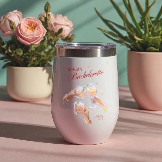 Elegante rode Bachelorette Thermische Wijn Tumbler
