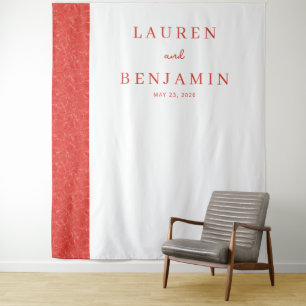 Elegante Rode Blad Textuur Wandkleed