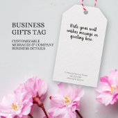 Elegante Rode Bloemen Custom Bedrijfsnaam & Logo Cadeaulabel