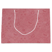 Elegante rode bloemenbruiloft groot cadeauzakje (Voorkant)