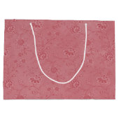 Elegante rode bloemenbruiloft groot cadeauzakje (Achterkant)