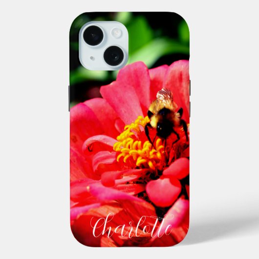 Elegante rode bloemenfoto hommel Case-Mate iPhone case (Achterkant)