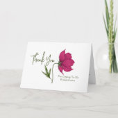 Elegante rode bloemige Cosmos bruidsmeesterschap Bedankkaart (Voorkant)