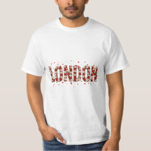 Elegante Rode Bloemige Londen Custom T-Shirt